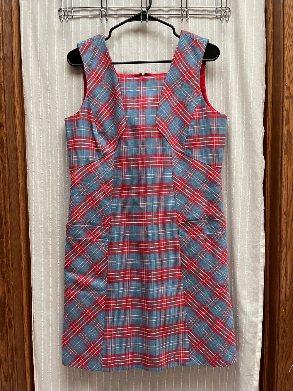 Brooks Brothers Ladies Red and Blue Plaid Cotton Sheath/Sundress Size 12